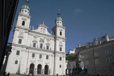 Cathedral of Saints Rupert and Vergilius in the Square, Salzburg, Austria, 2022. Creator: Ethel Davies