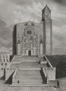 Cathedral of Santa Maria, Girona, Catalonia, Spain, 1853. Creator: Antonio Roca Sallent