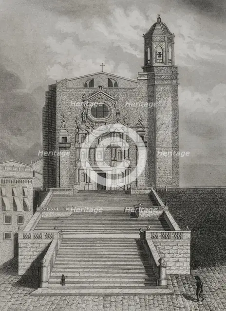 Cathedral of Santa Maria, Girona, Catalonia, Spain, 1853. Creator: Antonio Roca Sallent.