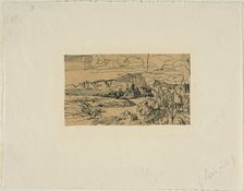Cathedral and Village on a Lake, n.d. Creator: Rodolphe Bresdin