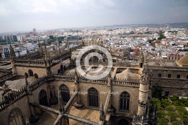 Cathedral and city, Seville, Andalusia, Spain, 2007. Creator: Samuel Magal.