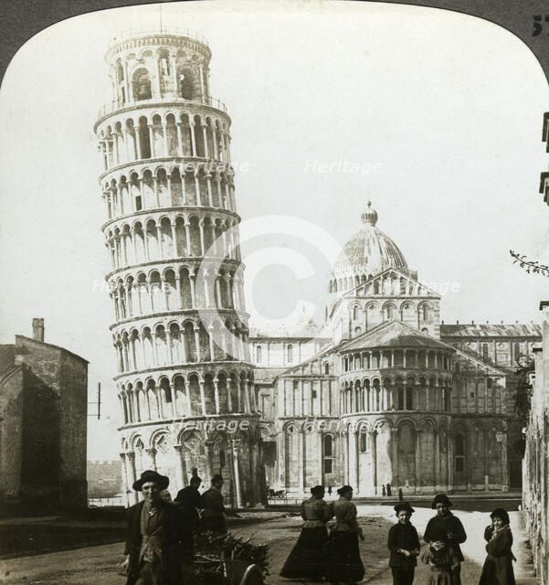 Cathedral and Leaning Tower of Pisa, Italy.Artist: Underwood & Underwood