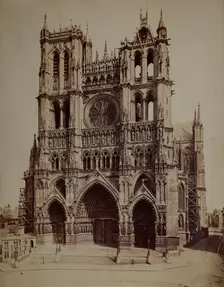 Cathedral Basilica of Our Lady of Amiens - western façade, Amiens, around 1880. Creator: Unknown
