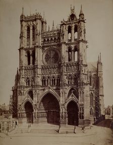 Cathedral Basilica of Our Lady of Amiens - western façade, Amiens, around 1880. Creator: Unknown