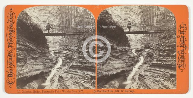 Cathedral Bridge, Buttermilk Falls, Watkins Glen, N.Y., 1863/1903. Creator: Charles Bierstadt.