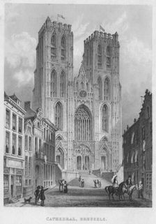 Cathedral, Brussels 1850. Artist: Shury & Son