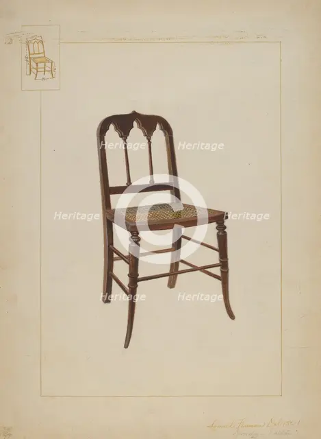 Cathedral Chair, c. 1937. Creators: Samuel Fineman, Gordon Saltar.