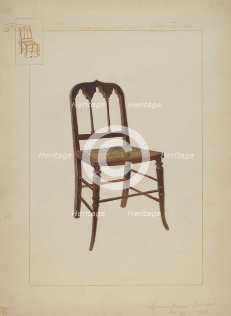 Cathedral Chair, c. 1937. Creators: Samuel Fineman, Gordon Saltar.