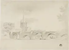 Cathedral Church and Bridge, Hereford, n.d. Creator: Unknown