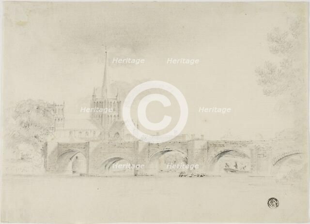 Cathedral Church and Bridge, Hereford, n.d. Creator: Unknown.
