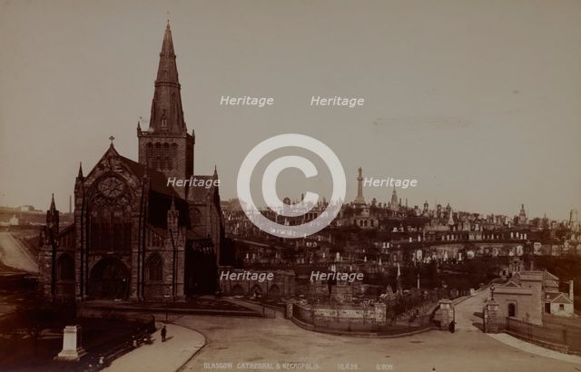 Cathedral Church of St Mungo and cemetery seen from the west, Glasgow, 1890-1900. Creator: Unknown.