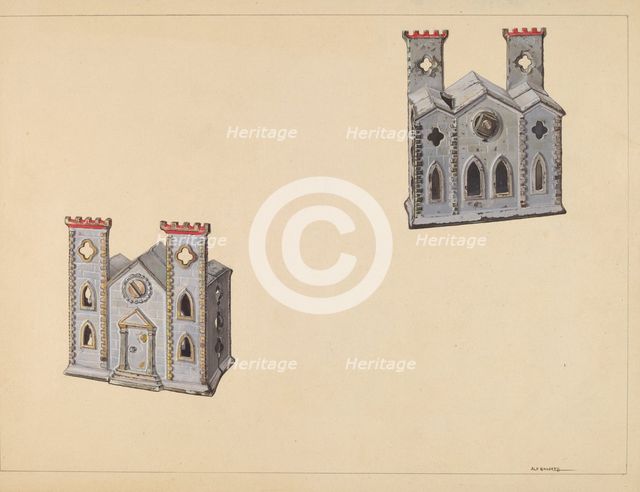 Cathedral Coin Box, c. 1938. Creator: Alf Bruseth.