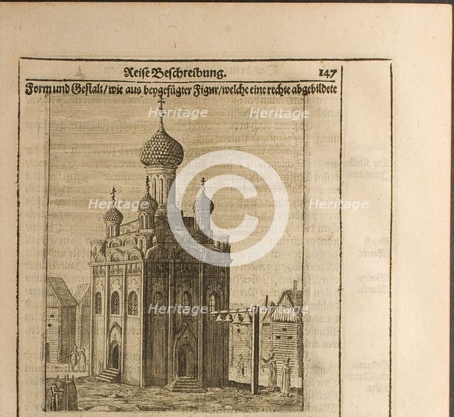 Cathedral in the Moscow Kremlin (Illustration from Travels to the Great Duke of Muscovy and the Kin Artist: Rothgiesser, Christian Lorenzen (?-1659)
