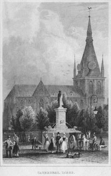 Cathedral, Liege 1850. Artist: Shury & Son