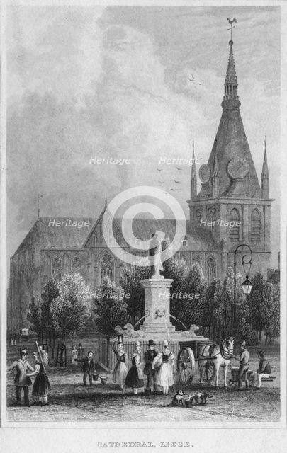 'Cathedral, Liege', 1850. Artist: Shury & Son.
