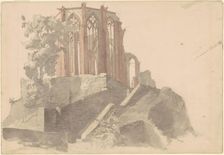 Cathedral Ruins, Bacharach, 1841. Creator: Emanuel Gottlieb Leutze