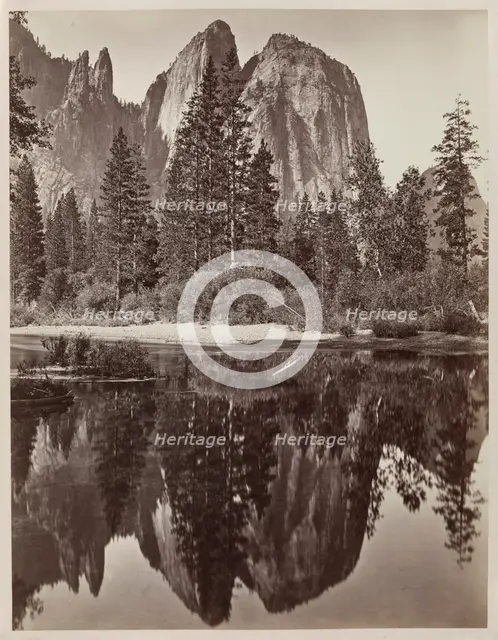 Cathedral Rocks and Reflections, Yosemite, 1864. Creator: Charles Leander Weed (American, 1824-1903).