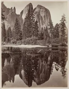 Cathedral Rocks and Reflections, Yosemite, 1864. Creator: Charles Leander Weed (American, 1824-1903)