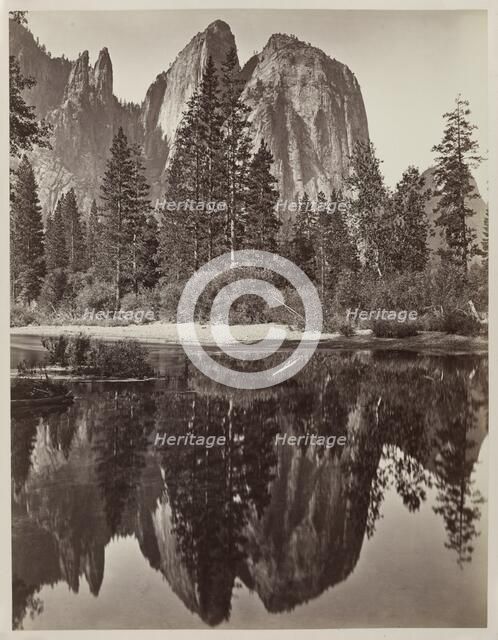 Cathedral Rocks and Reflections, Yosemite, 1864. Creator: Charles Leander Weed (American, 1824-1903).