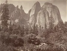 Cathedral Rocks and Spires, ca. 1872, printed ca. 1876. Creator: Attributed to Carleton E. Watkins