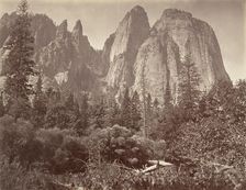 Cathedral Rocks and Spires, ca. 1872, printed ca. 1876. Creator: Attributed to Carleton E. Watkins