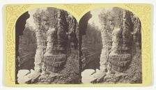 Cathedral Rocks from the Point, Ausable Chasm, 1870/76. Creator: Seneca Ray Stoddard