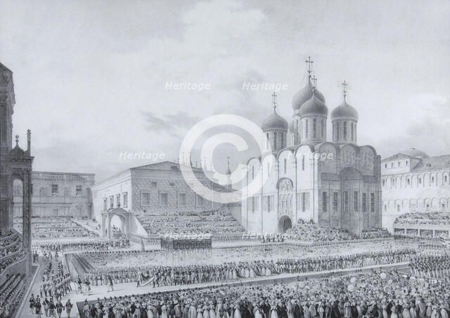Cathedral Square, Kremlin, 1820s.