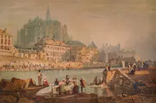 Cathedral Town on a River c1825. Artist: Samuel Prout
