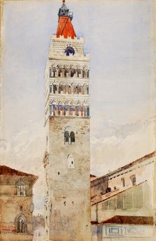 Cathedral Tower, Pistoia, Italy, 1898. Creator: Cass Gilbert