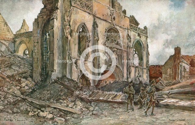 'Cathedrale de Peronne', 1917. Creator: Francois Flameng.