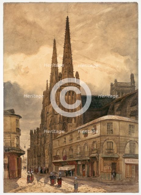 Cathédrale Sainte-André de Bordeaux, 1832. Creator: Adrien Dauzats (French, 1804-1868).