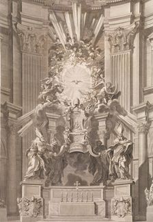 Cathedram S. Petri in interiore templi fronte...Plate 41 from the Album Basili..., 1666 (or after). Creator: François Spierre
