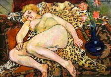 Catherine nue allongée sur une peau de panthère, 1923. Creator: Valadon, Suzanne (1865-1938)