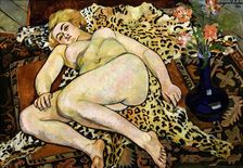 Catherine nue allongée sur une peau de panthère, 1923. Creator: Valadon, Suzanne (1865-1938)