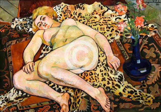 Catherine nue allongée sur une peau de panthère, 1923. Creator: Valadon, Suzanne (1865-1938).