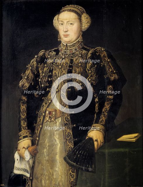 Catherine of Austria (1507-1578), Queen of Portugal, 1552-1553. Artist: Mor, Antonis (Anthonis) (c. 1517-1577)