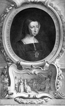 Catherine of Aragon (1485-1536), 1744.Artist: Jacobus Houbraken