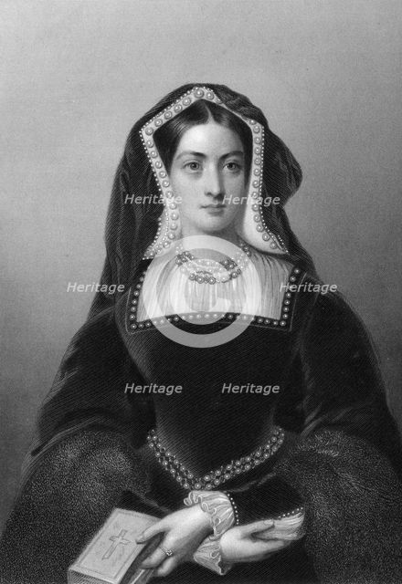 Catherine of Aragon (1485-1536), the first wife of King Henry VIII, 1851.Artist: JW Knight