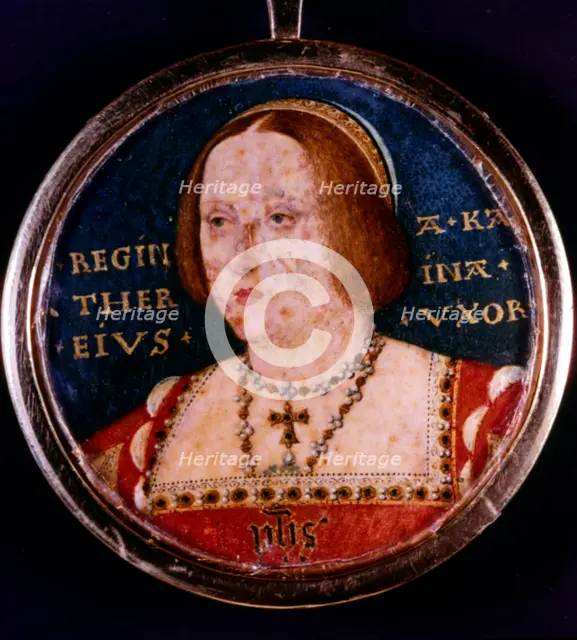 Catherine of Aragon, first wife of Henry VIII, c1510-1533. Artist: Lucas Horenbout