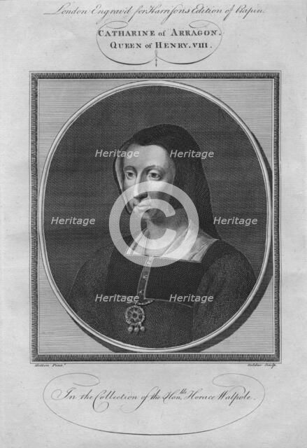 Catherine of Aragon, Queen of Henry VIII, 1784.  Artist: Anon.