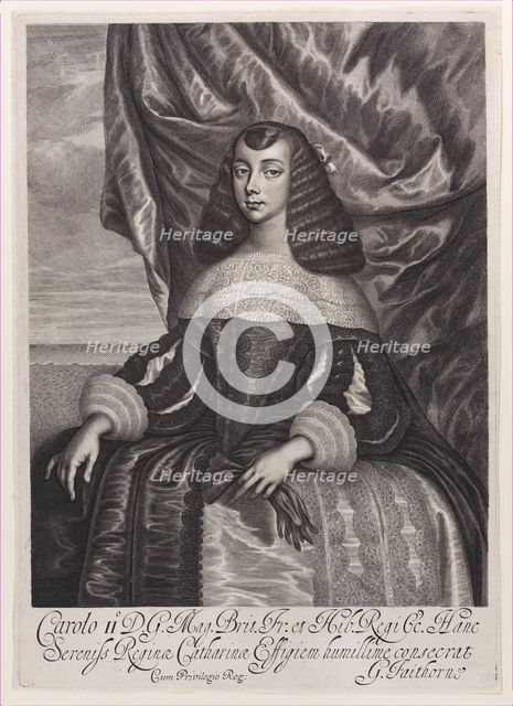 Catherine of Braganza, 1662. Creator: William Faithorne.