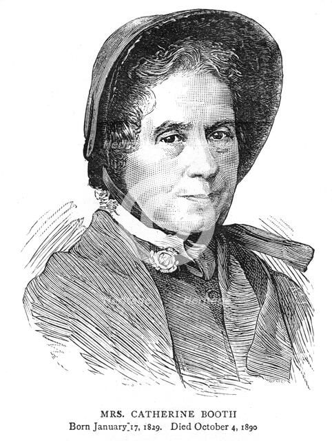 Catherine Booth, wife of William Booth, British founder of the Salvation Army, 1890. Artist: Unknown