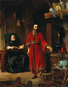 Catherine de Medici and the Alchemist Cosimo Ruggieri, 1867. Creator: Lulvès, Jean (1833-1889)