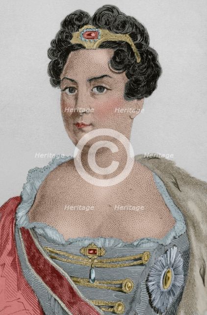 Catherine I of Russia, (1684-1727), 1839. Creator: Augustin François Lemaitre.