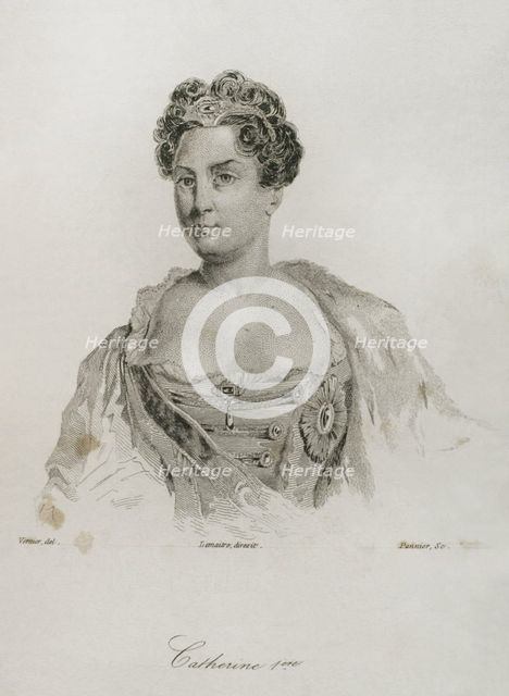 Catherine I of Russia (1684-1727), 1839.  Creators: Augustin François Lemaitre, Pannier.
