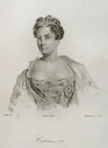 Catherine I of Russia (1684-1727), 1839. Creators: Augustin François Lemaitre, Pannier