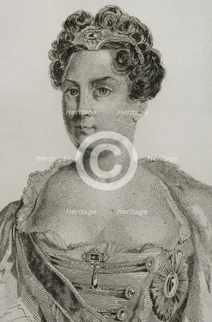 Catherine I of Russia (1684-1727), 1839.  Creators: Augustin François Lemaitre, Pannier.