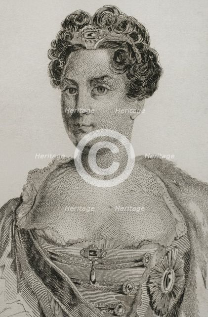 Catherine I of Russia (1684-1727), 1839.  Creators: Augustin François Lemaitre, Pannier.