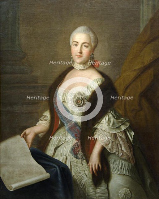 Catherine II as Grand Duchess Ekaterina Alekseyevna', 1762. Creator: Argunov, Ivan Petrovich (1729-1802).