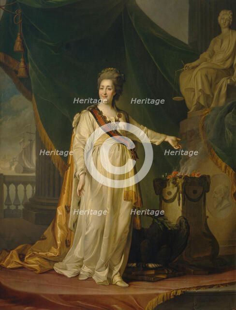 Catherine II as Legislator in the Temple of the Goddess of Justice, 1783. Artist: Levitsky, Dmitri Grigorievich (1735-1822)